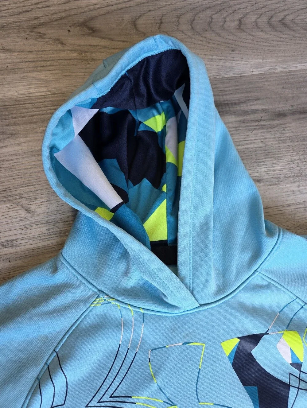 Under Armour Youth Large Aqua ColdGear Graphic Hoodie